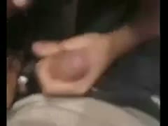 My angry girlfriend sucks a weenie that protrudes from jeans and offers me a handjob.